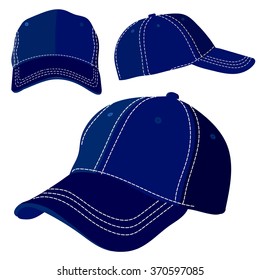 Dark Blue Cap On A White Background