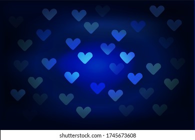 Dark blue card with hearts
