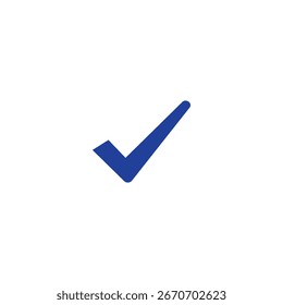Dark blue checkmark silhouette vector flat illustration design.