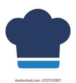 Dark blue chef hat with light blue band isolated on white background cook culinary