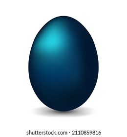 Dark blue chicken egg for easter Realistic and volumetric egg