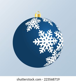 Dark blue Christmas bulb with white pattern