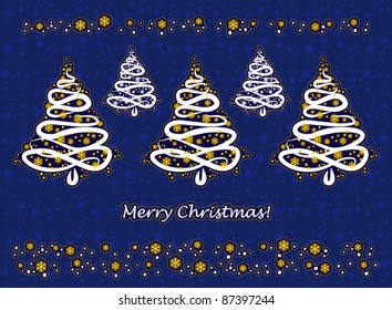 Dark blue Christmas card with a place for your information and best regards
