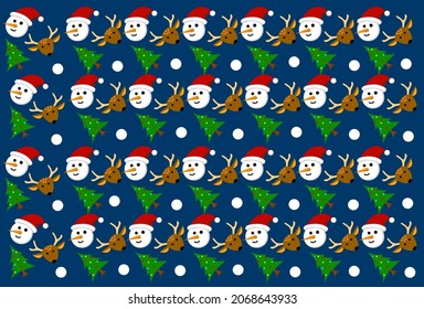 dark blue christmas celebration pattern background design. santa claus illustration design.