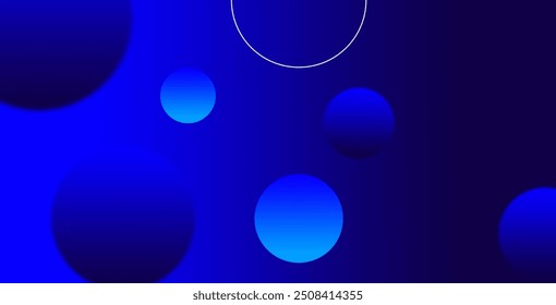 Dark blue circle background, blue stylish circles abstract background 