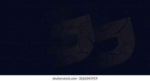 Dark blue circle line abstract background. Shiny blue circle geometric lines with future technology concept. Vector illustration