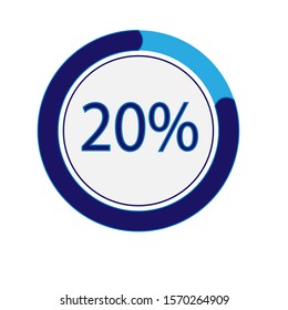 dark blue circle percentage vector showing 20% 