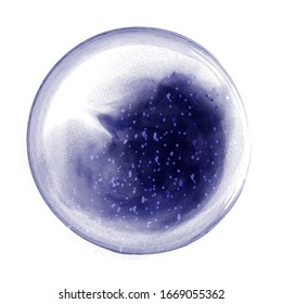 Dark blue circle splash brush. Abstract stylish watercolor use for design background, banner, poster, card, logo.