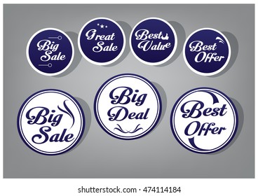 Dark Blue Circle Tag, Sticker Promotion Product 