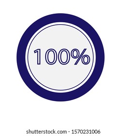dark blue circle vector showing 100% .ready to use percentage