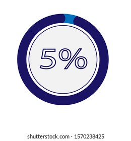 dark blue circle vector showing 5%ready to use as percentage vector