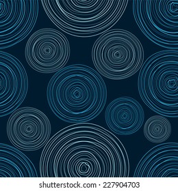 Dark Blue Circles Seamless Pattern