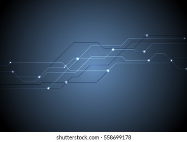 Dark blue circuit board chip tech background. Vector design illustration eps 10