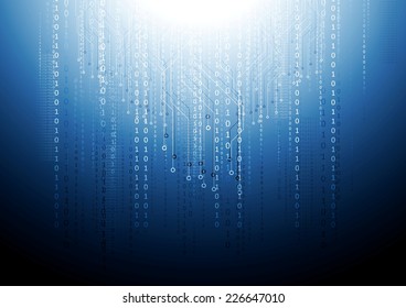 Dark blue circuit board tech background. Vector design