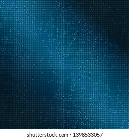 Dark Blue Circuit Microchip on Technology Background,Hi-tech Digital and Communication Concept design,Free Space For text in put,Vector illustration.