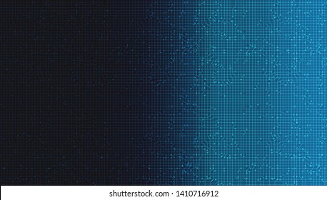 Dark Blue Circuit Microchip on Technology Background,Hi-tech Digital and Communication Concept design,Free Space For text in put,Vector illustration.