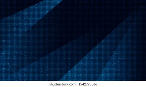 Dark Blue Circuit Microchip on Technology Background,Hi-tech Digital and security Concept design,Free Space For text in put,Vector illustration.