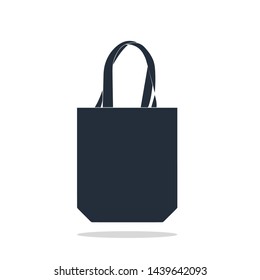 dark blue cloth bag icon vector