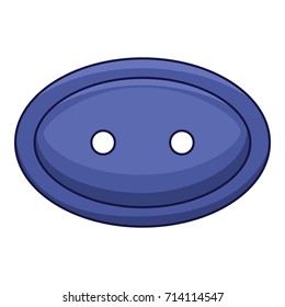 Dark blue cloth button icon. Cartoon illustration of dark blue cloth button vector icon for web