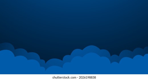 Dark blue cloud abstract background for corporate concept, template, poster, brochure, website, flyer design. Vector illustration