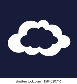 
Dark blue cloud icon in a white cloud. Vector.