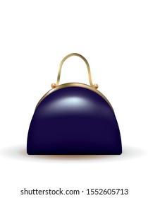 Dark blue clutch bag, vector