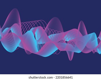 Color azul oscuro Fondo abstracto, composición del líquido de resonancia, Ilustración vectorial.