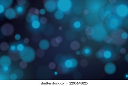 Color oscuro y azul bokeh fondo abstracto de luz suave, Vector eps 10 ilustración partículas de bokeh, decoración de fondo