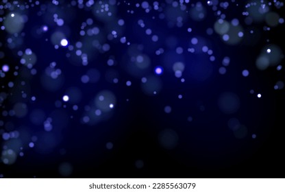 Dark and blue color bokeh soft light abstract background, Vector eps 10 illustration bokeh particles, Background decoration