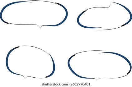 dark blue color doodle abstract dialogue clouds