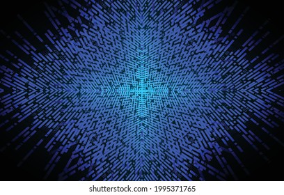 Dark blue color Light Abstract pixels Technology background