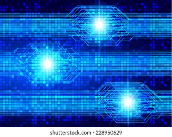 Dark blue color Light Abstract pixels Technology background for computer graphic website internet. circuit board. text box, star