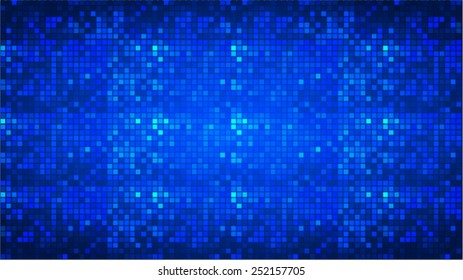 Dark blue color Light Abstract pixels Technology background for computer graphic website internet.