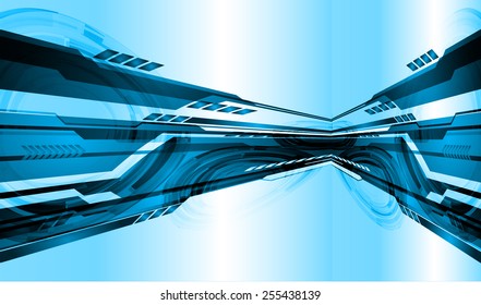 Dark blue color Light Abstract Technology background for computer graphic website internet. circuit