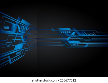 Dark blue color Light Abstract Technology background for computer graphic website internet and business. circuit. black background.
