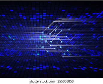 Dark blue color Light Abstract Technology background for computer graphic website internet. circuit. table. Mosaic