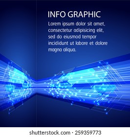 Dark blue color Light Abstract Technology background for computer graphic website internet. circuit. text box. card. label.