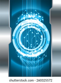Dark blue color Light Abstract Technology background for computer graphic website internet. circuit. silver. 
