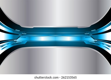 Dark blue color Light Abstract Technology background for computer graphic website internet. silver. circuit