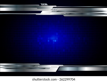 Dark blue color Light Abstract Technology background for computer graphic website internet. pixel. Tables, mosaic. silver