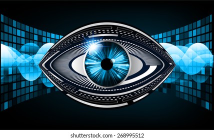 dark blue color Light Abstract Technology background for computer graphic website internet and business. circuit. vector illustration. wave. eye. eyeball