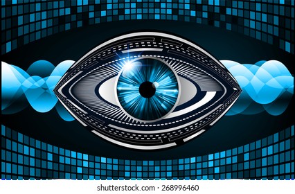 dark blue color Light Abstract Technology background for computer graphic website internet and business. circuit. vector illustration. wave. eye. eyeball