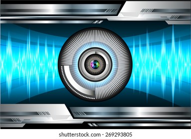 dark blue color Light Abstract Technology background for computer graphic website internet and business. circuit. vector illustration. wave. eye. eyeball.