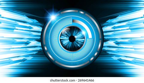 dark blue color Light Abstract Technology background for computer graphic website internet and business. circuit. vector illustration. wave. eye. eyeball. arrow