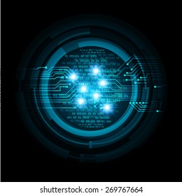 dark blue color Light Abstract Technology background for computer graphic website internet and business. circuit. vector illustration. number. one. zero