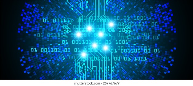 dark blue color Light Abstract Technology background for computer graphic website internet and business. circuit. vector illustration. number. one. zero. Mosaic, table pixel.
