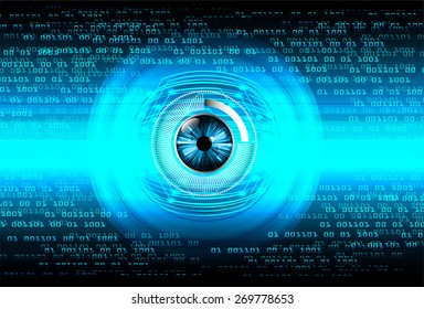 dark blue color Light Abstract Technology background for computer graphic website internet and business. circuit. vector illustration. eye. eyeball. number. one. zero