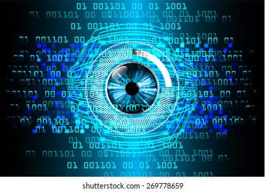 dark blue color Light Abstract Technology background for computer graphic website internet and business. circuit. vector illustration. wave. eye. eyeball. number. one. zero