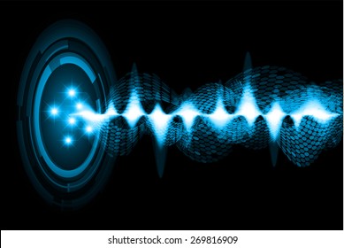 dark blue color Light Abstract Technology background for computer graphic website internet and business. circuit. vector illustration. abstract digital sound wave background.