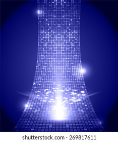 dark blue color Light Abstract Technology background for computer graphic website internet and business. circuit. vector illustration. wave. Mosaic, table. pixel.